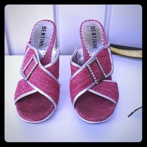 Bertinni pink and silver sandals size 7